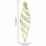 HKH Conjunto de 40 Bolas de Natal em Espiral Ouro