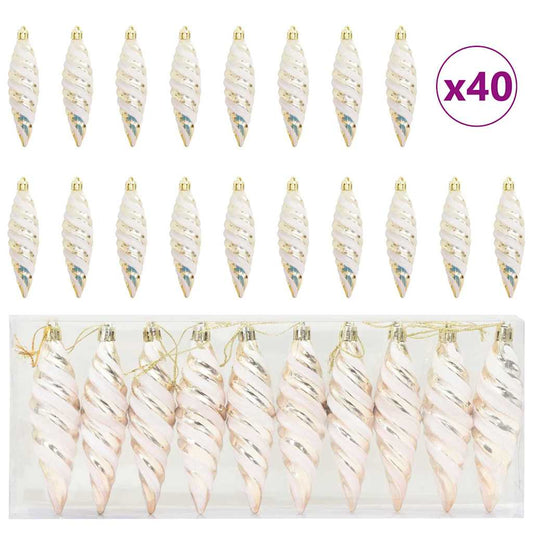 HKH Conjunto de 40 Bolas de Natal em Espiral Champanhe