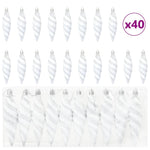 HKH Conjunto de 40 Bolas de Natal em Espiral - Branco