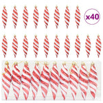 HKH Conjunto de 40 Bolas de Natal em Espiral - Vermelho