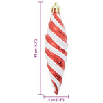 HKH Conjunto de 40 Bolas de Natal em Espiral - Vermelho