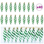 HKH Conjunto de 40 Bolas de Natal em Espiral - Verde