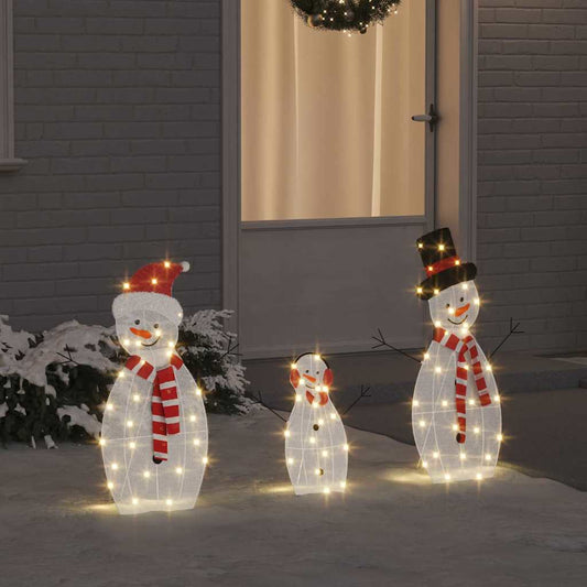 HKH Família de 3 Bonecos de Neve Iluminados - Branco Quente