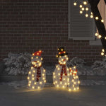 HKH Família de 3 Bonecos de Neve Iluminados - Branco Quente