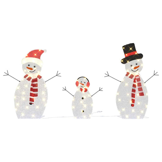 HKH Família de 3 Bonecos de Neve Iluminados - Branco Quente