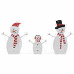 HKH Família de 3 Bonecos de Neve Iluminados - Branco Quente