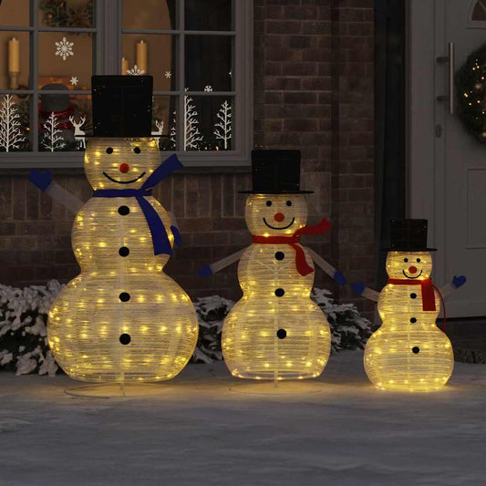 HKH Família de 3 Bonecos de Neve de Natal - Branco Quente