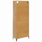 HKH Aparador Alto en Madera Procesada con 2 Puertas y 2 Cajones - Roble Artesanal