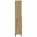 HKH Aparador Alto en Madera Procesada con 2 Puertas y 2 Cajones - Roble Artesanal