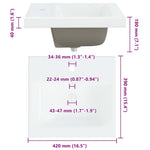 HKH Armário para Lavatório de Casa de Banho com Gaveta - Preto