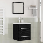 HKH Armario de lavabo de baño de roble - Negro