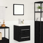 HKH Armario de lavabo de baño de roble - Negro