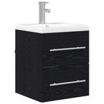 HKH Armario de lavabo de baño de roble - Negro