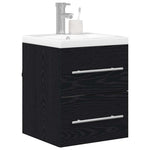 HKH Armario de lavabo de baño de roble - Negro