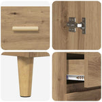 HKH Aparador Alto de Madera Procesada con 3 Puertas - Roble Artesanal