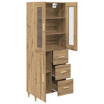 HKH Aparador Alto de Madera Procesada con 3 Puertas - Roble Artesanal