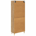 HKH Aparador Alto de Madera Procesada con 3 Puertas - Roble Artesanal