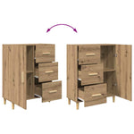 HKH Aparador Alto de Madera Procesada con 3 Puertas - Roble Artesanal