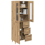 HKH Aparador Alto de Madera Procesada con 3 Puertas - Roble Artesanal