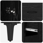 Aparador alto HKH de madera procesada con 2 puertas y 2 cajones - Roble negro