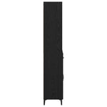 Aparador alto HKH de madera procesada con 2 puertas y 2 cajones - Roble negro