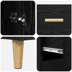 Aparador alto HKH de madera procesada con 4 puertas - Roble negro