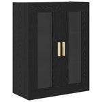 Aparador alto HKH de madera procesada con 4 puertas - Roble negro
