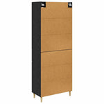 Aparador alto HKH de madera procesada con 4 puertas - Roble negro