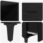 HKH Aparador Alto en Madera Procesada con 1 Puerta y 3 Cajones - Roble Negro