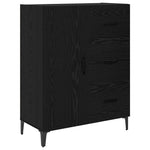 HKH Aparador Alto en Madera Procesada con 1 Puerta y 3 Cajones - Roble Negro
