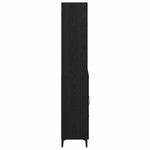 HKH Aparador Alto en Madera Procesada con 1 Puerta y 3 Cajones - Roble Negro