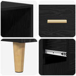 Aparador alto HKH de madera procesada con 2 puertas y 2 cajones - Roble negro