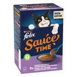 Felix Sauce Time Snack Líquido Frango para Gato Adulto, Saquetas 6x40 g