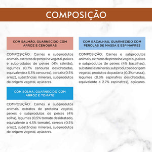 Purina Gourmet Soup Royale Snack Líquido Gato Salmão, Bacalhau e Solha 45 g 6x45 g