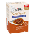 Purina Gourmet Soup Royale Snack Líquido Gato Salmão, Bacalhau e Solha 45 g 6x45 g