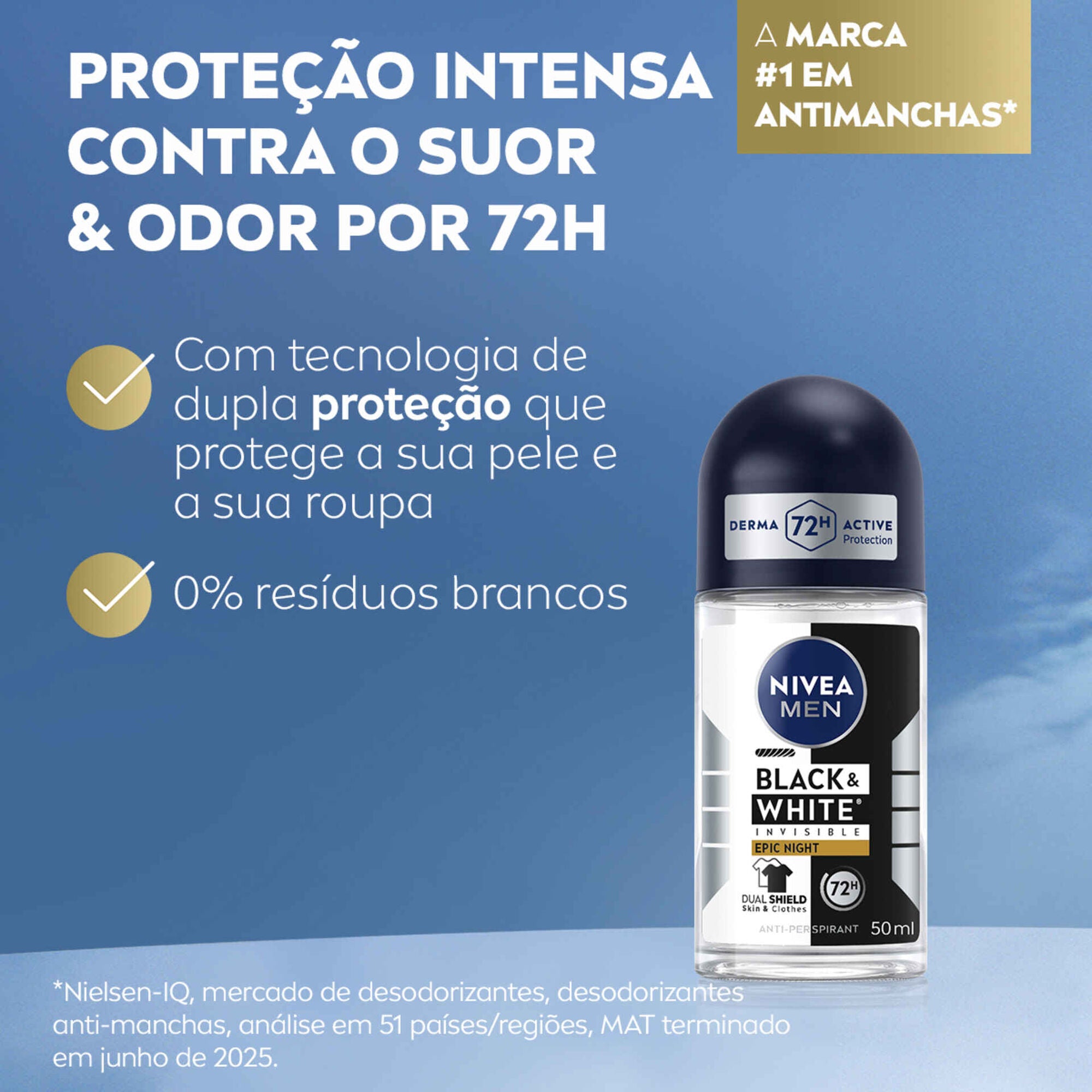 Nivea Men Black & White Epic Night Roll-On 50 ml