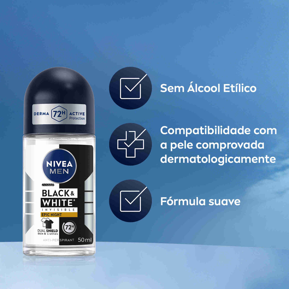 Nivea Men Black & White Epic Night Roll-On 50 ml