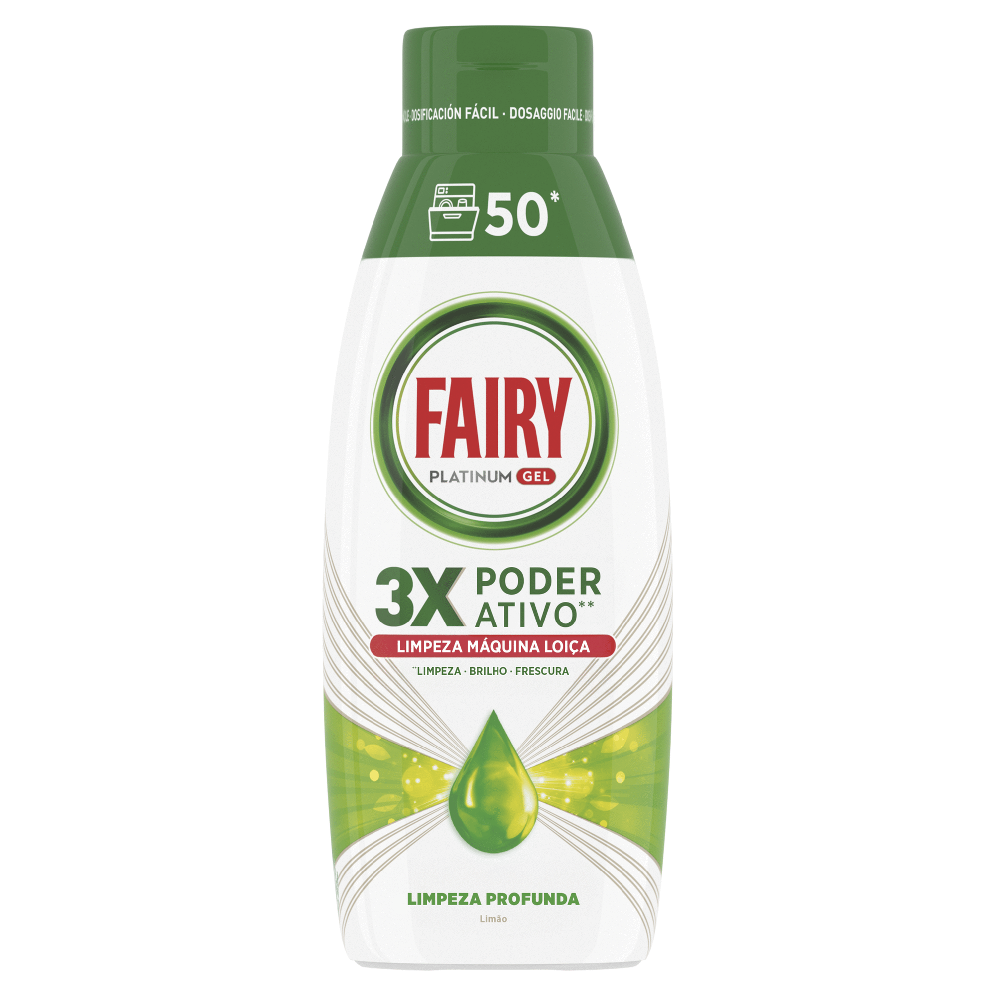 Detergente Gel Fairy Platinum Limpeza Profunda Limão 1.08 kg