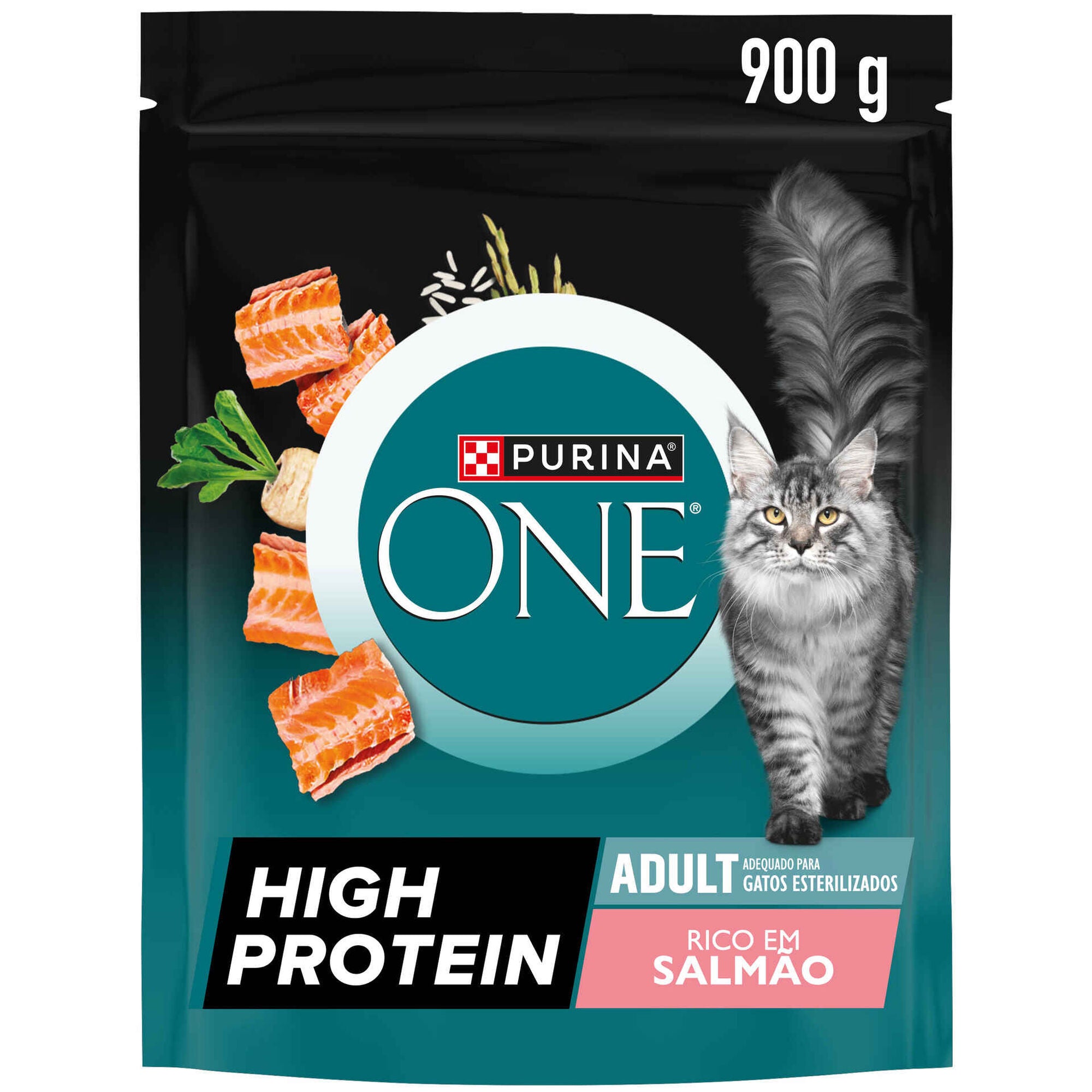 Ração Purina One High Protein para Gato Adulto com Salmão 900 g