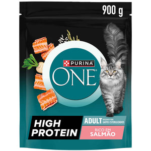 Ração Purina One High Protein para Gato Adulto com Salmão 900 g