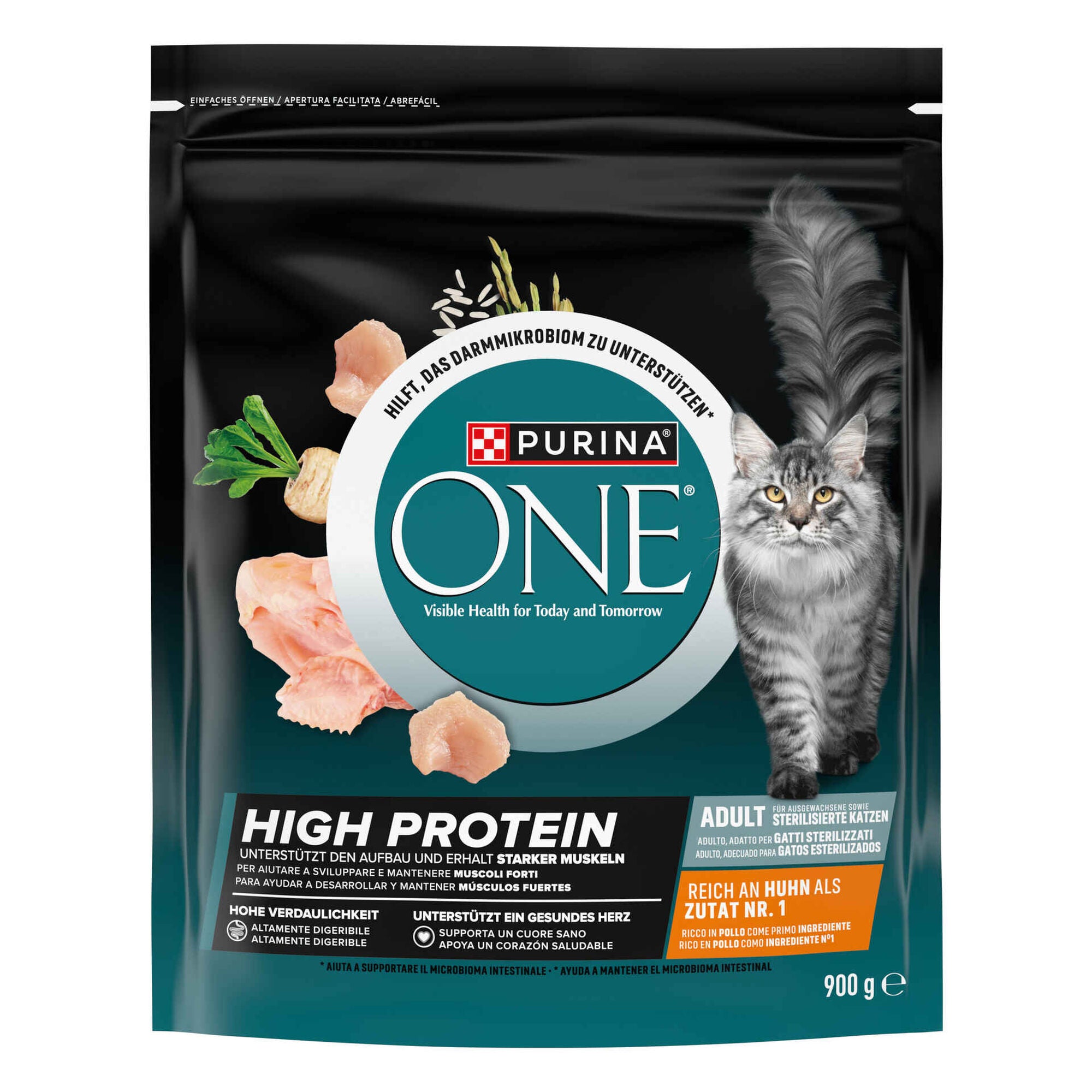 Purina One Ração Gato Adulto High Protein Frango 900 g