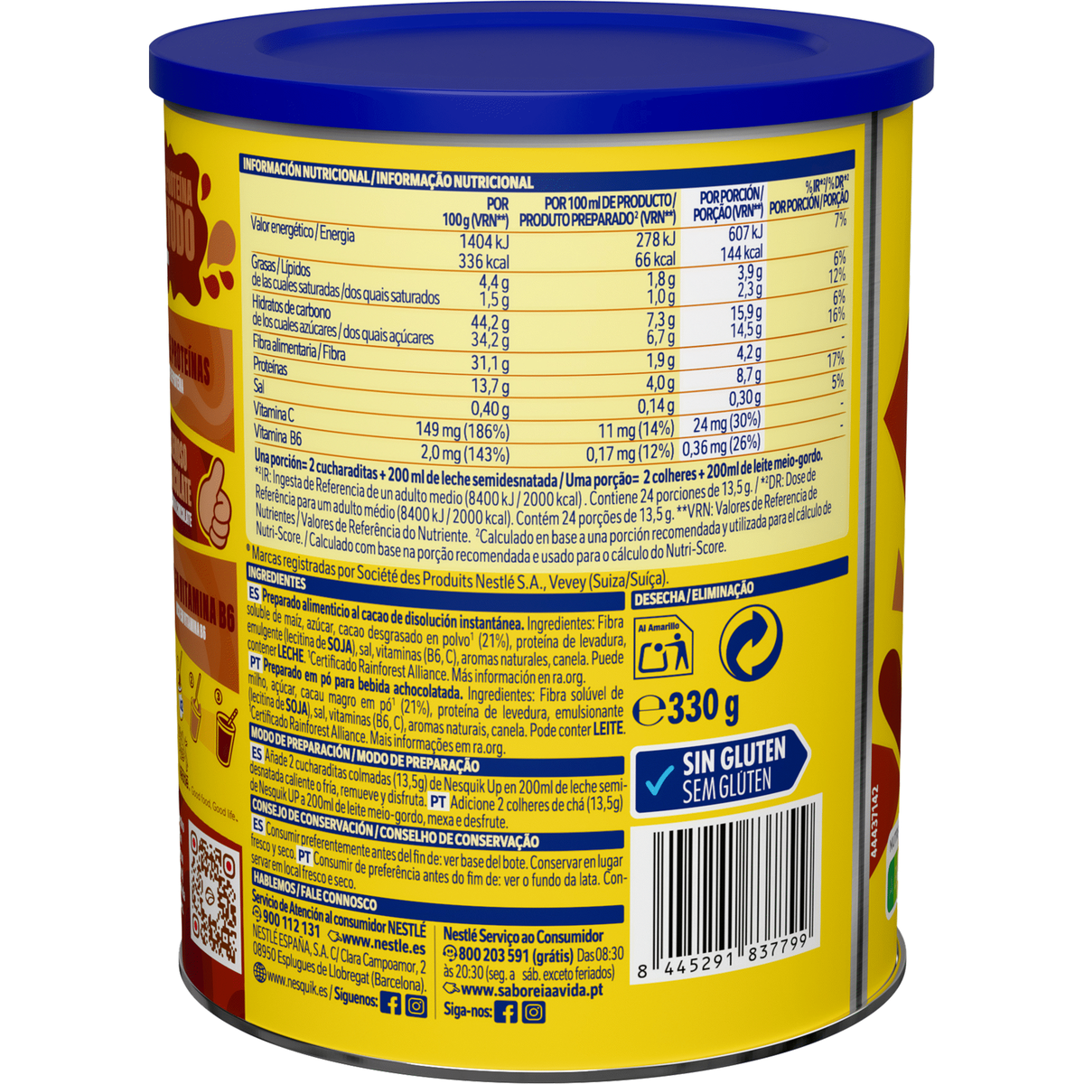 Nesquik Chocolate Solúvel Proteína -50% Açúcar 330 g