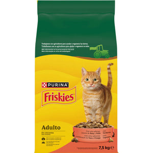 Friskies Ração Seca para Gato Adulto Vaca, Frango e Legumes 7,5 kg