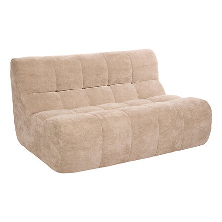 HKH Sofá 2 Lugares Tecido Chenille Bege