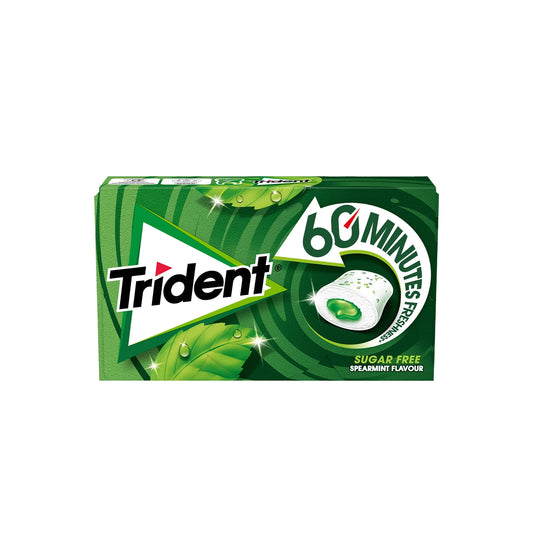 Trident 60 Minutes Pastilha Elástica Spearmint 22 gr - Pack 3 x 22 gr