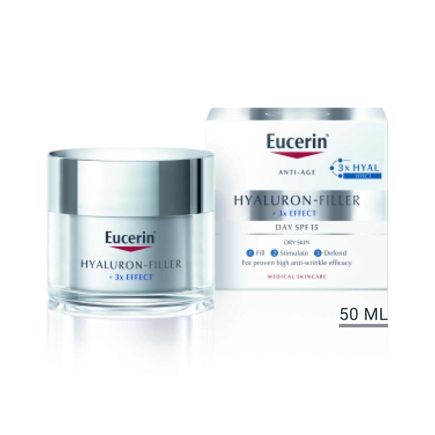 Eucerin Hyaluron-Filler 3x Effect creme de dia SPF15 Dry Skin 50ml