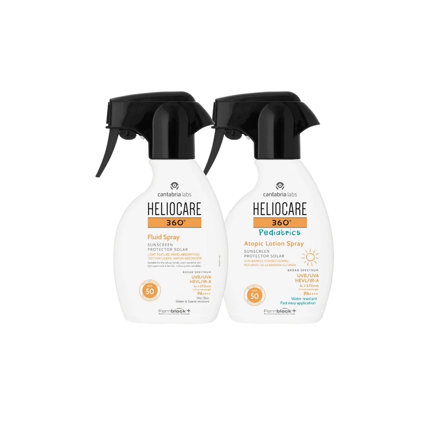 Heliocare Pack 360 Fluid Spray Sunscreen SPF50 250ml + 360 Pediatrics Atopic Loção Spray SPF50 250ml
