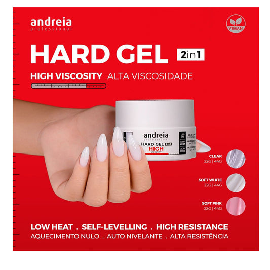 Andreia Hard Gel 2 In 1 High Viscosity Soft Pink 44 gr