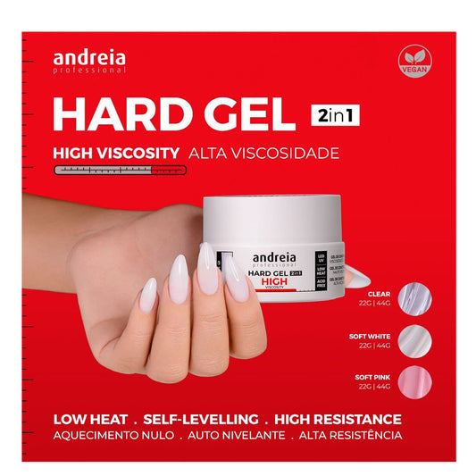 Andreia Hard Gel 2 In 1 High Viscosity Soft White 44 gr