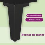 HKH Conjunto de 2 Mesas de Centro com Pernas de Preto em Metal